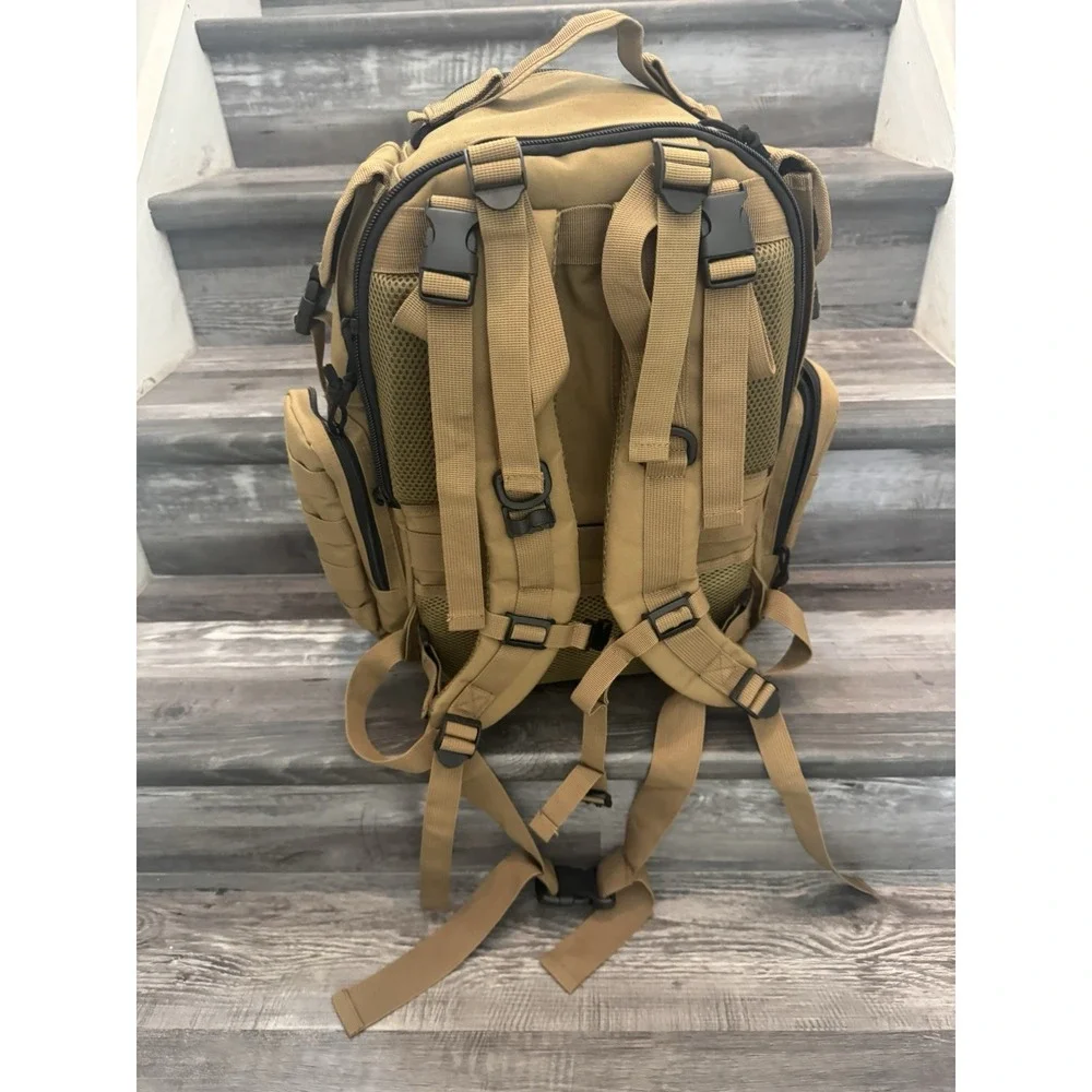 Sager Creek Tactical Backpack Coyote Tan MOLLE Military Range Bug Out Gear Bag